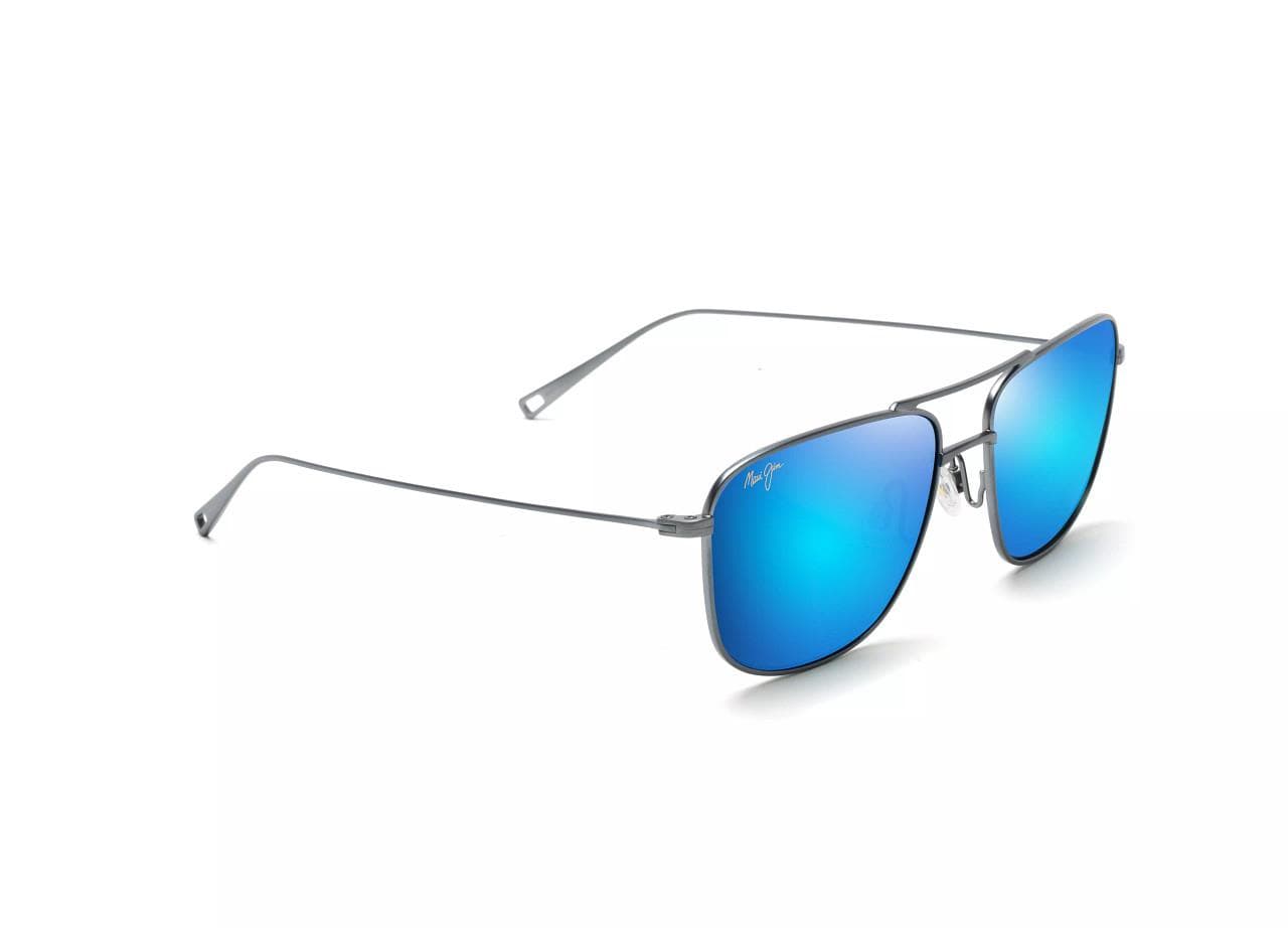Mikioi Polarized Sunglasses Dove Gray Frame Blue Hawaii Lens