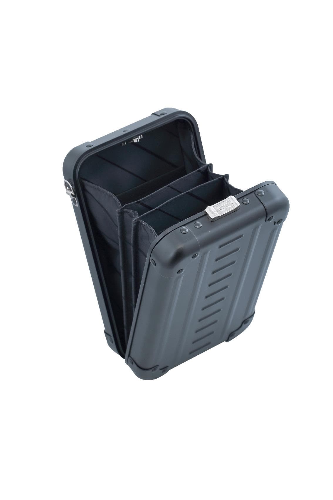ALEON ALUMINUM VERTICAL SMALL CROSSBODY- ONYX