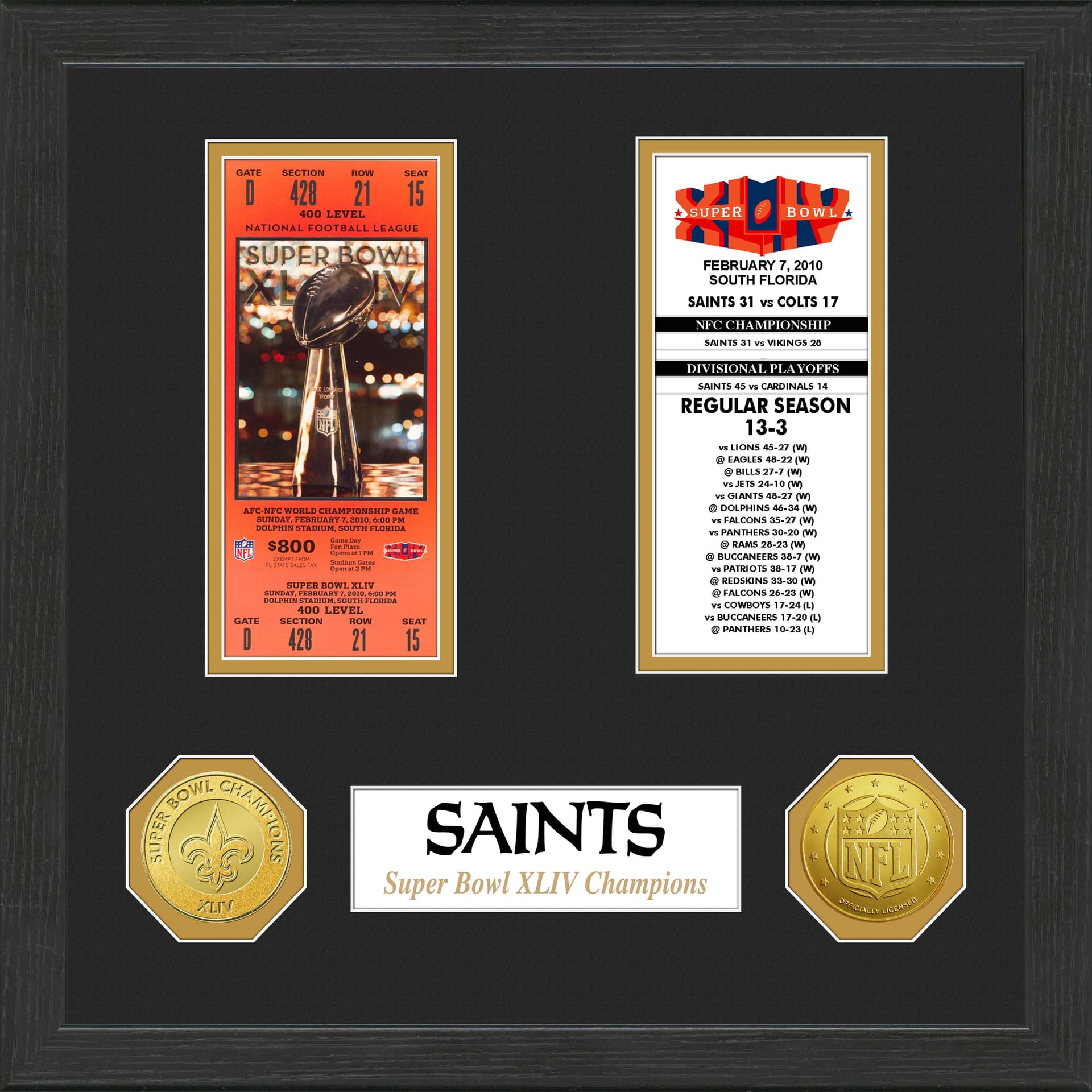 New Orleans Saints SB Championship Ticket Collection
