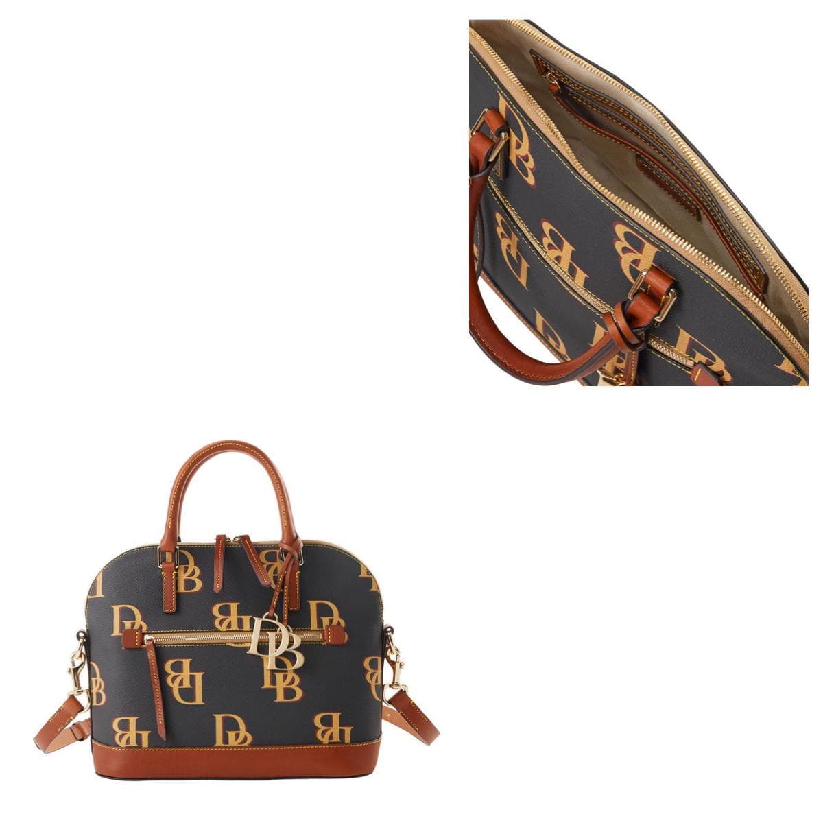 Monogram Domed Zip Satchel