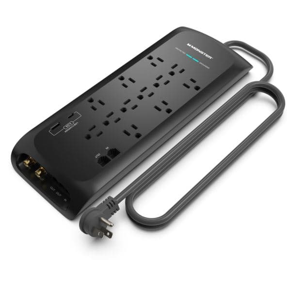 Monster Power Strip/Surge Protector 6 Ft - Black
