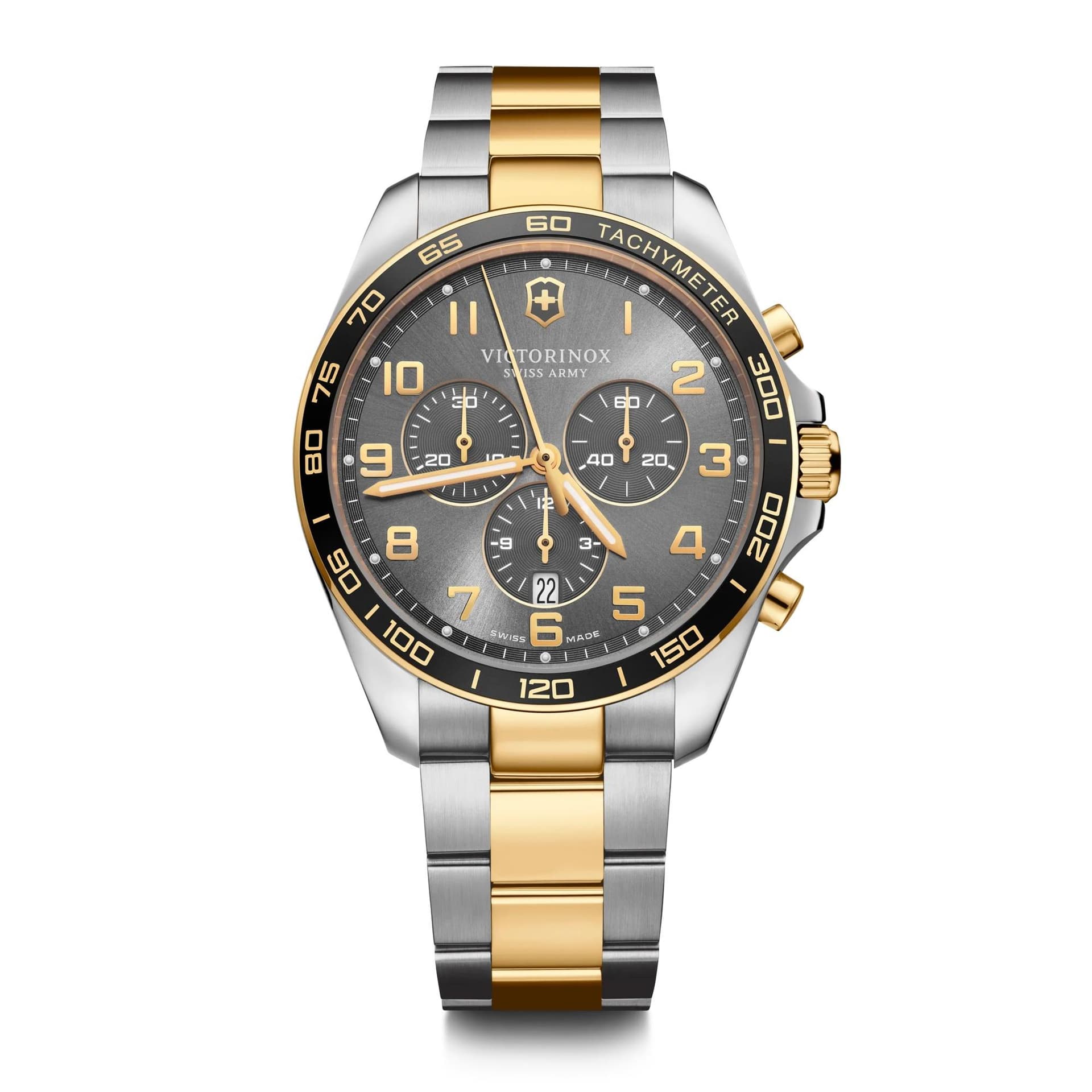 FieldForce Classic Chrono, 42mm, grey dial, black bezel, 2-tones SST braceletQ3/2020