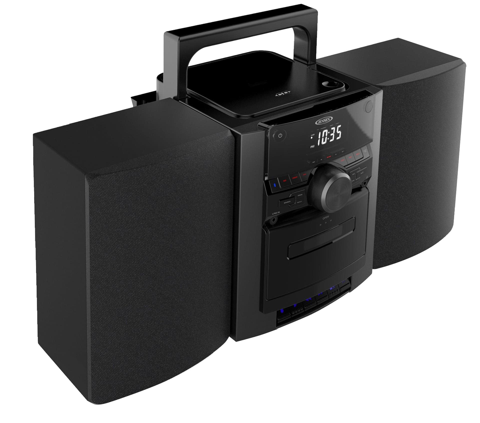 Portable Bluetooth CD Music System with Cassette and PLL AM/FM Radio