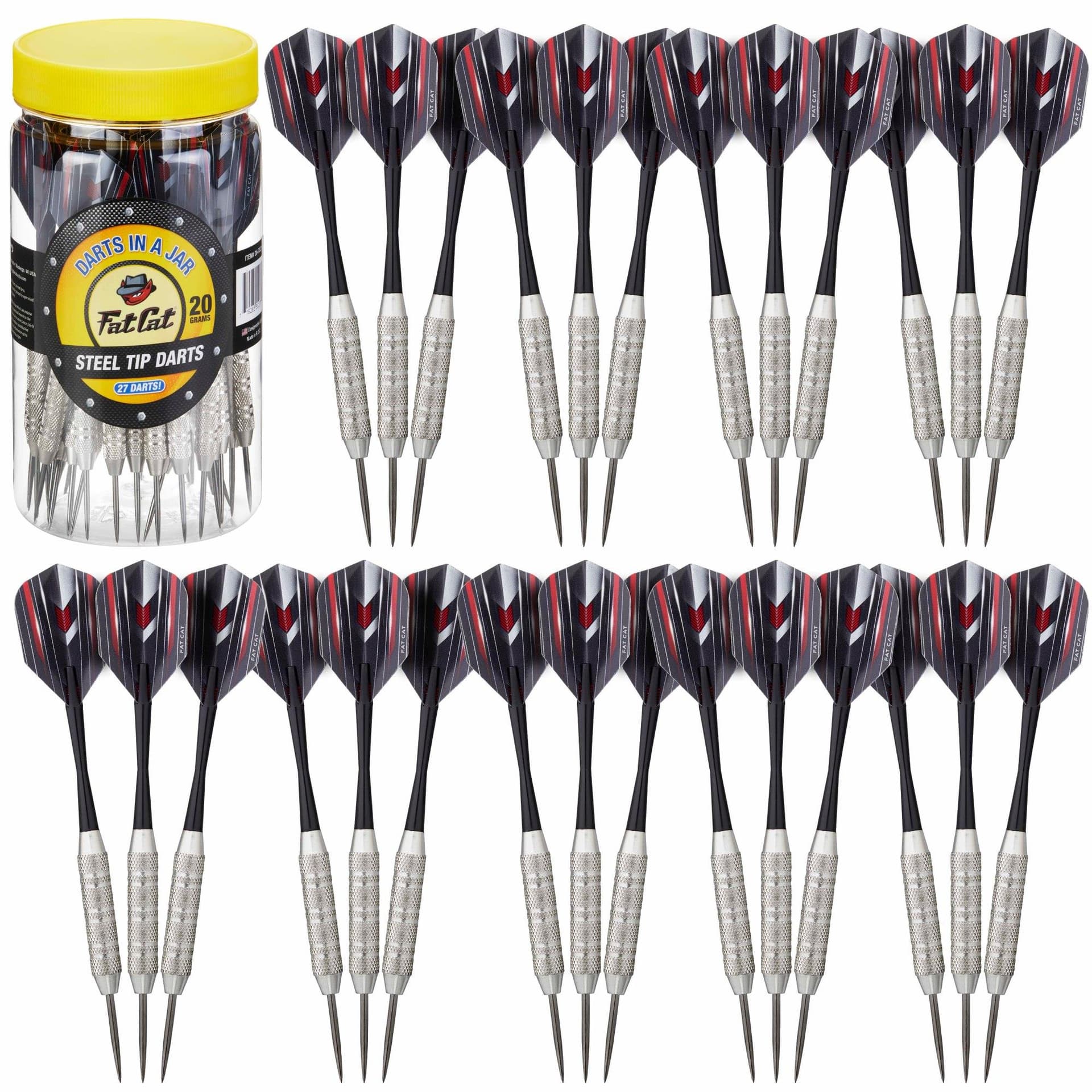 Fat Cat 27 Darts in a Jar Steel Tip 20 Grams