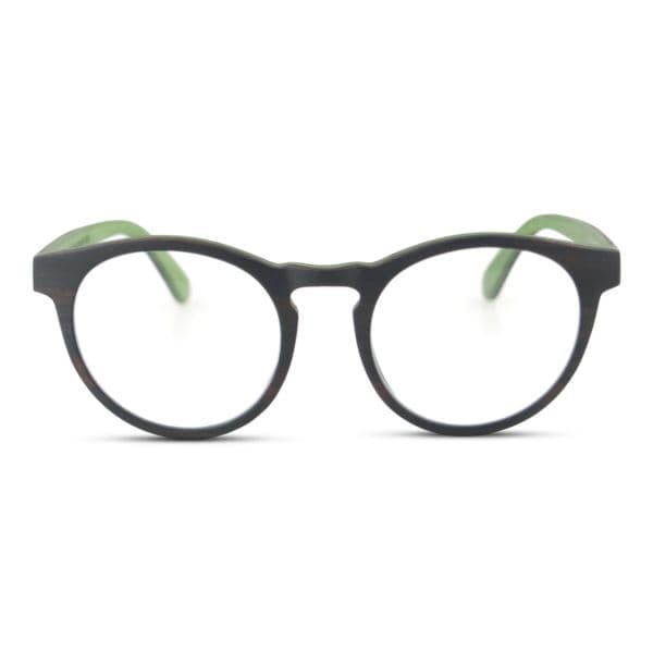 Forrest Ebony Round Blue Light Blocker Glasses Wooden Glasses
