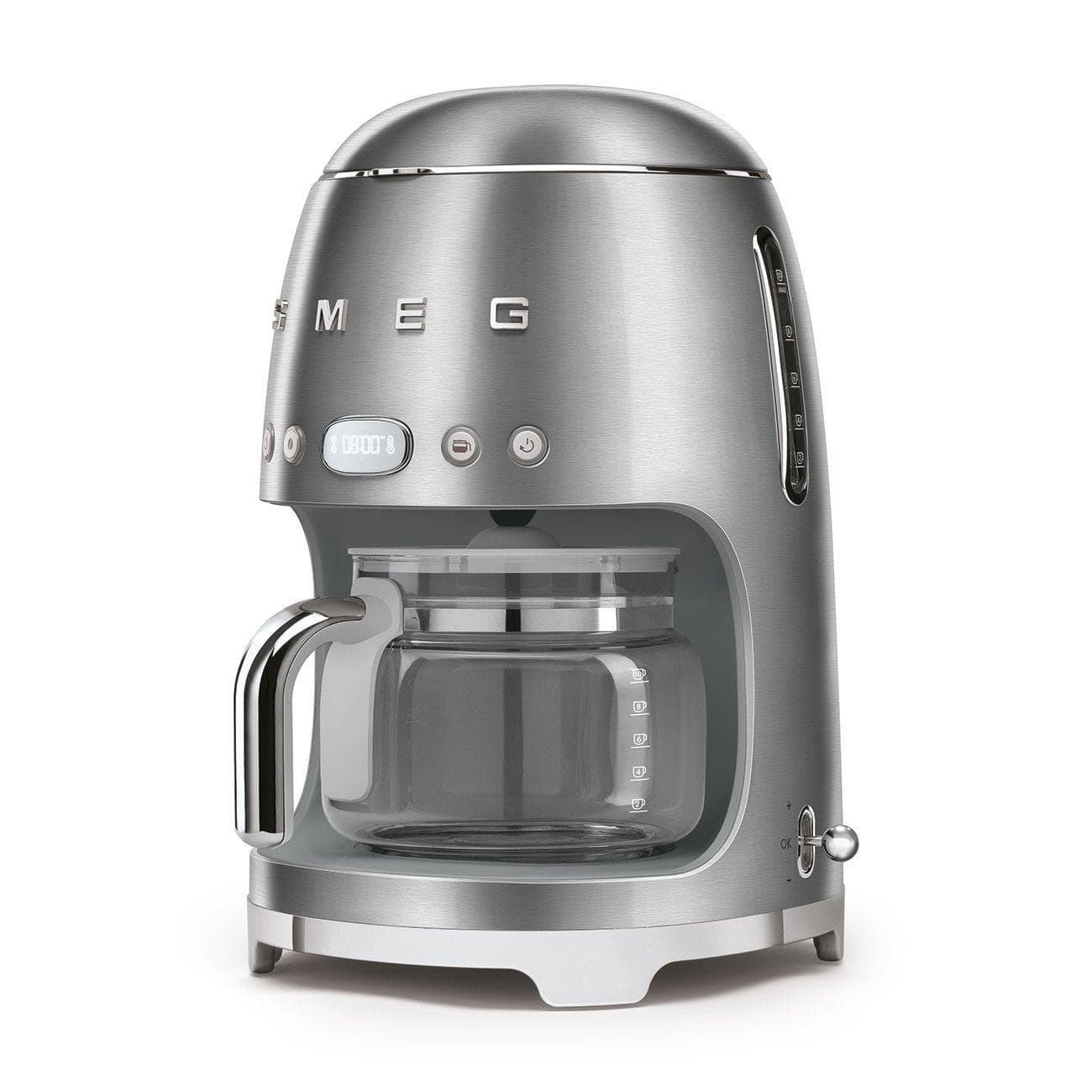 50s Retro-Style 10 Cup Drip Filter Coffee Machine Stainless Steel