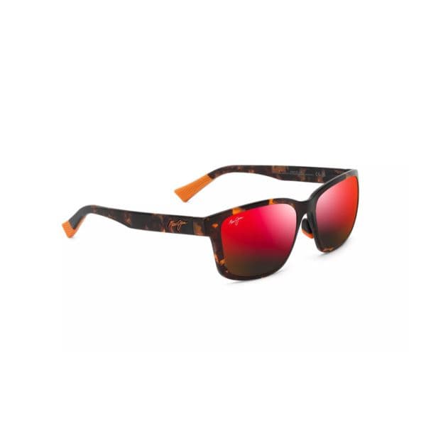 Lehiwa Asian Fit Polarized Sunglasses Matte Dark Havana Frame Hawaii Lava Lens
