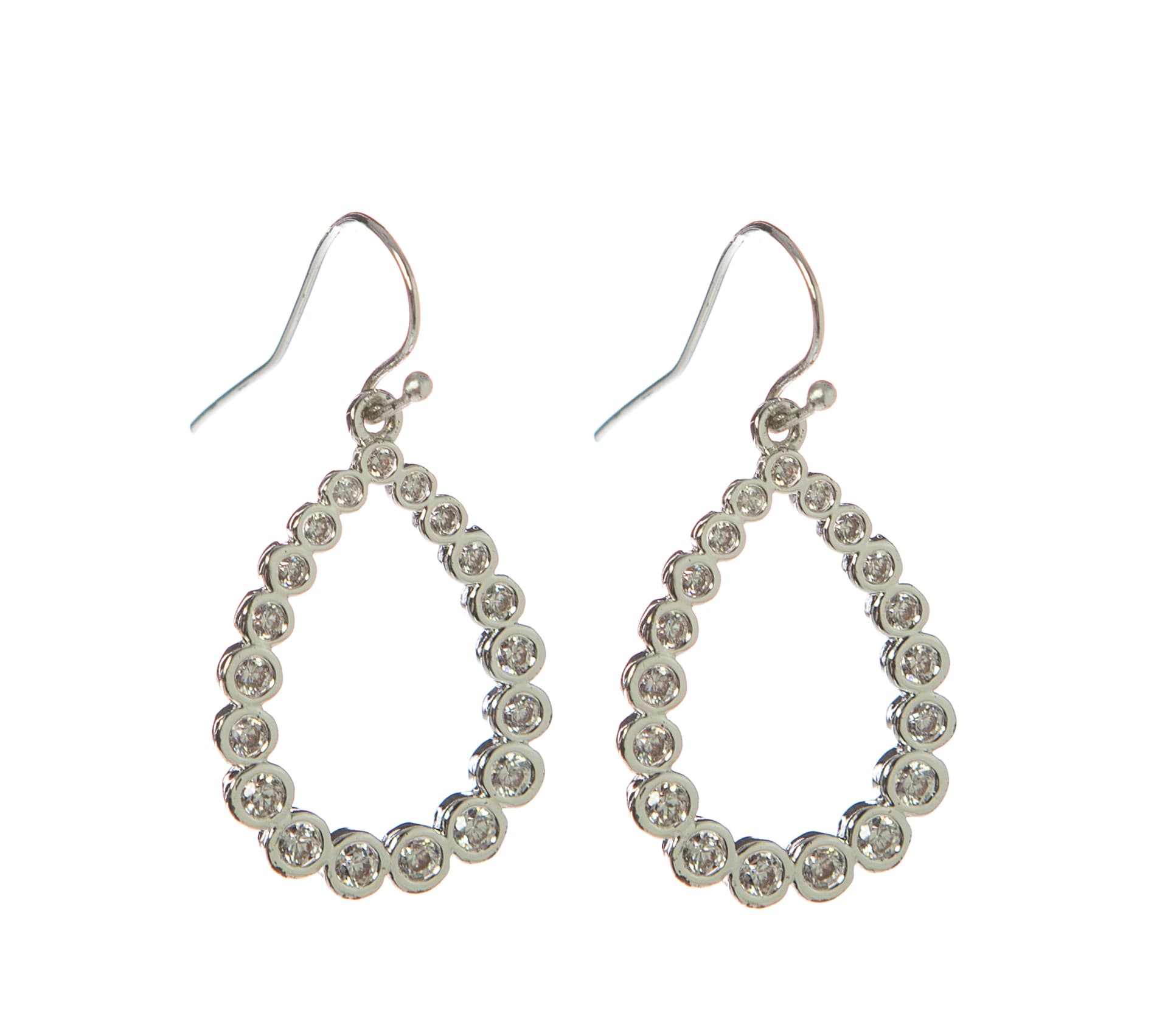 Open Teardrop Crystal Earrings