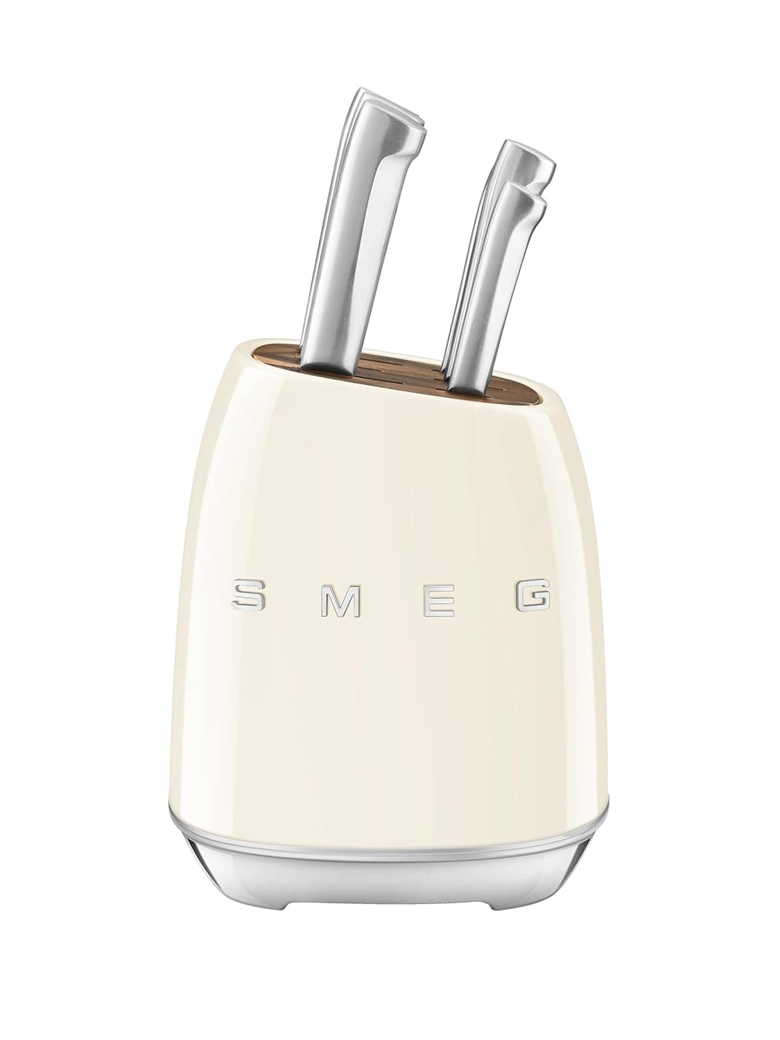 50s Retro-Style 7pc Knife Block Set Cream