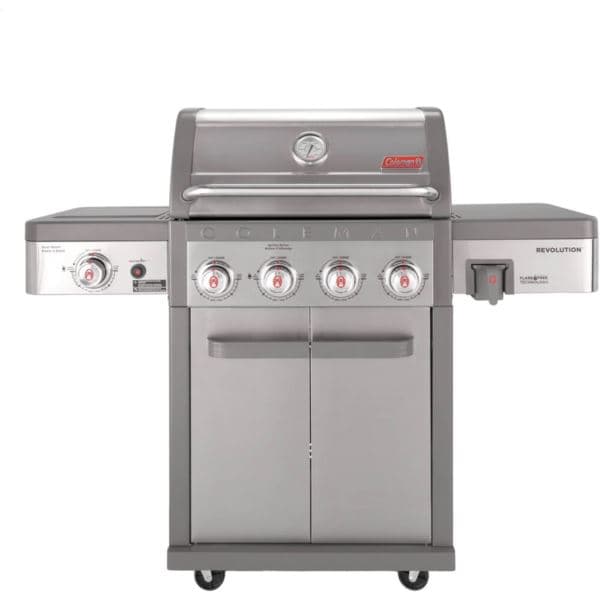 Revolution 4-Burner Gas BBQ Grill with Side Burner, 680-Sq. In. Total Cooking Surface, and Flare-Fre