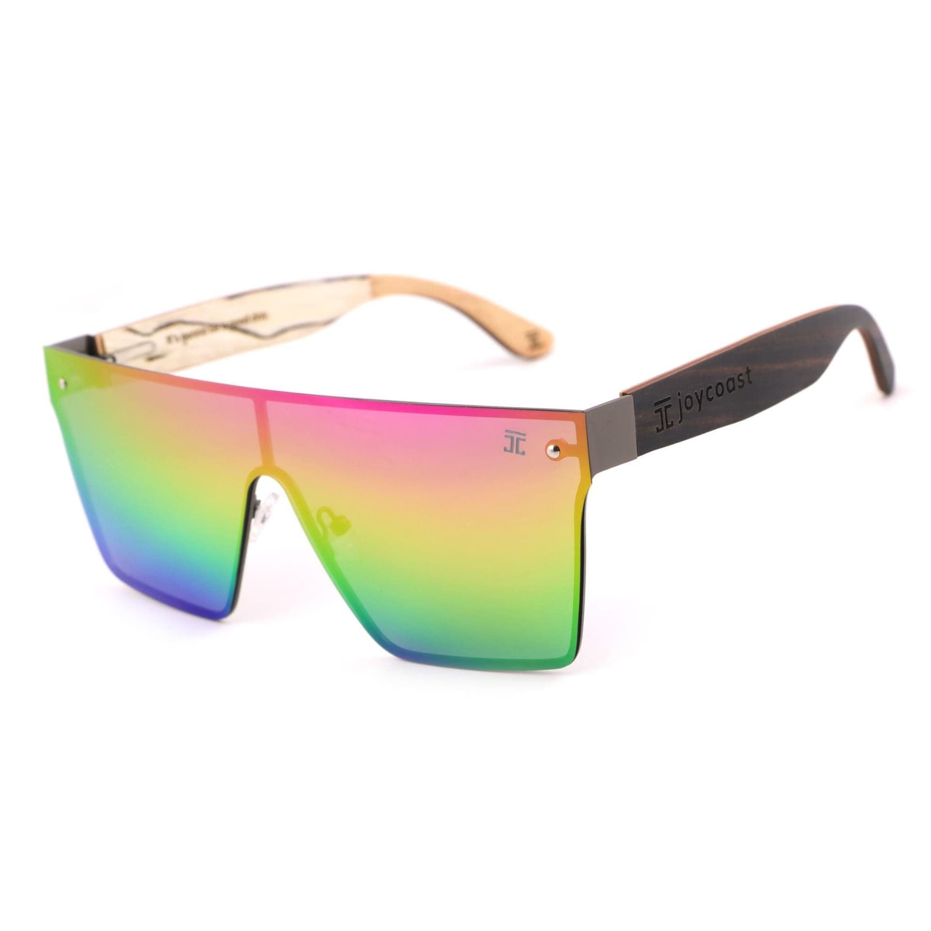 Apres-Ski - Frameless, Reflective & Maple Wood Wooden Sunglasses Abalone - Silver