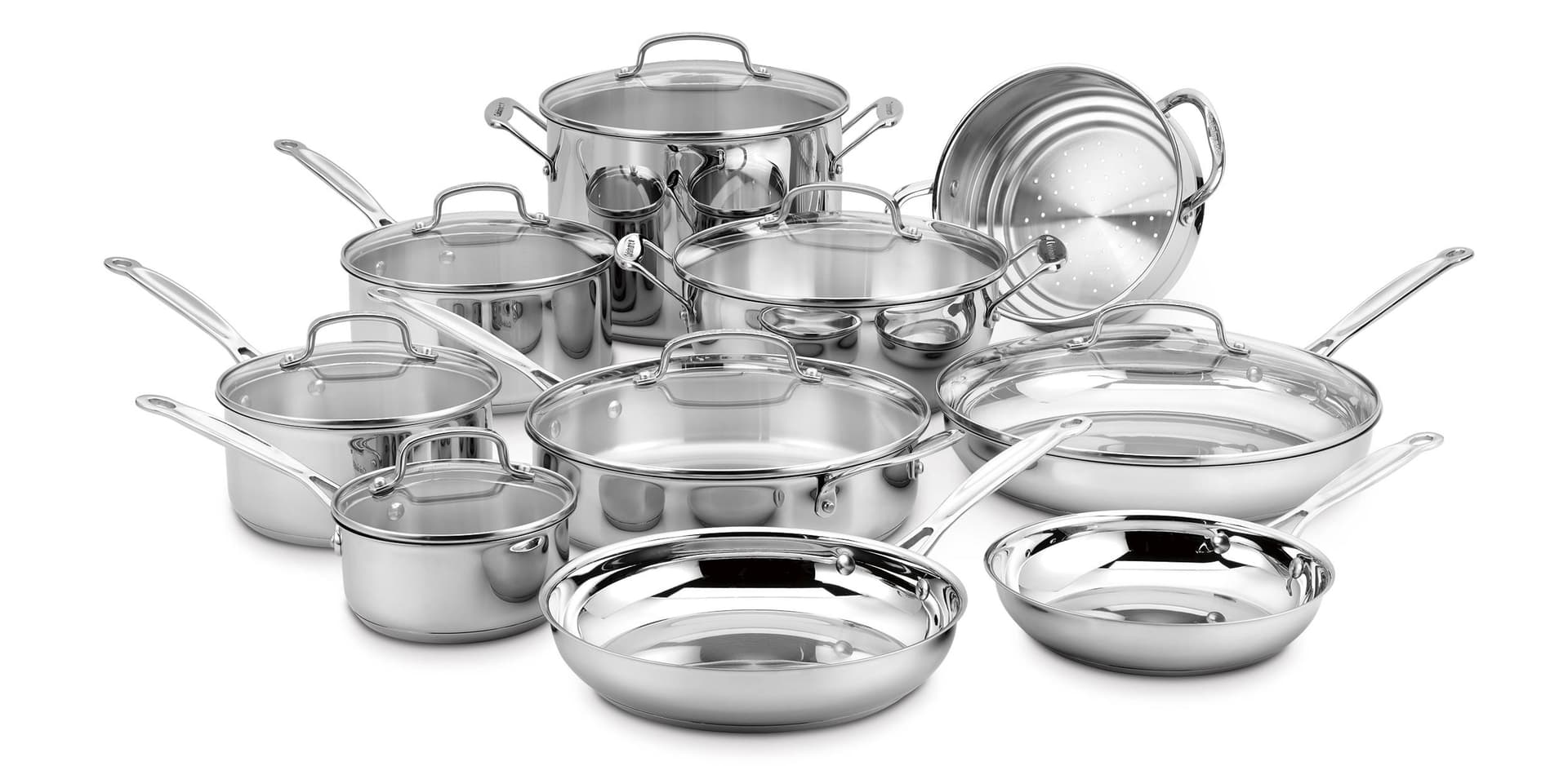 17-Pc Chef's Classic Stainless Cookware Set