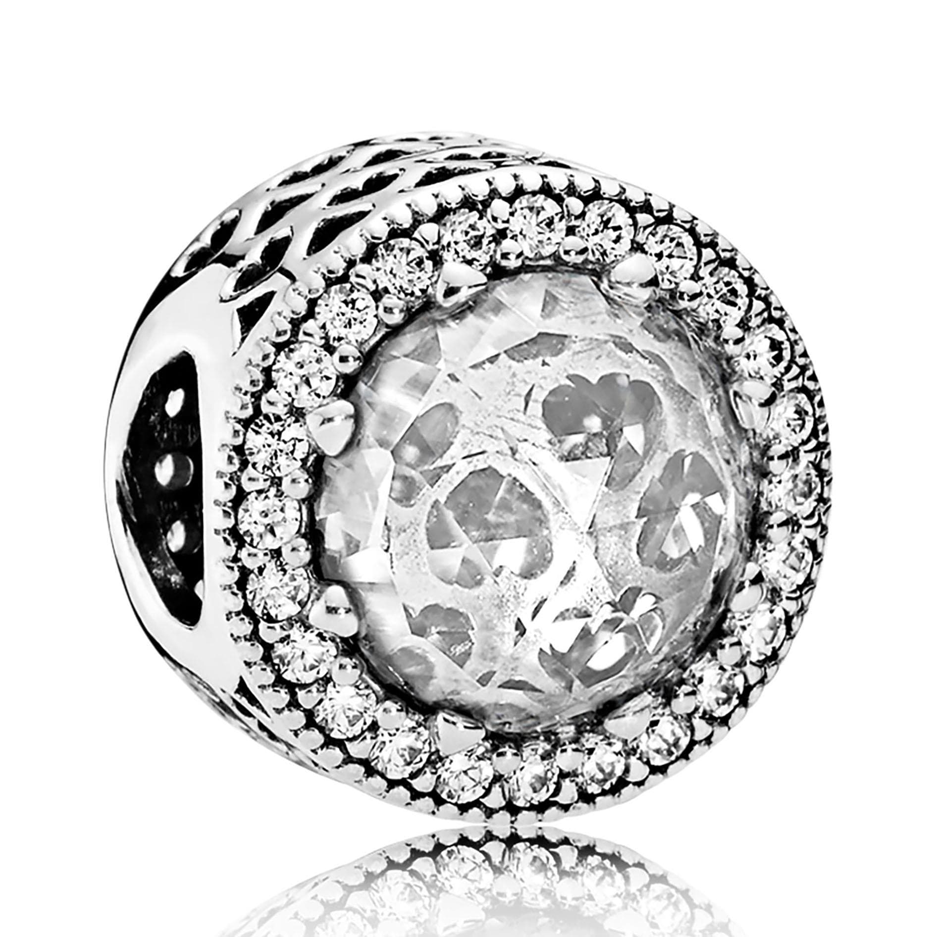 Sparkling Clear Radiant Hearts Charm