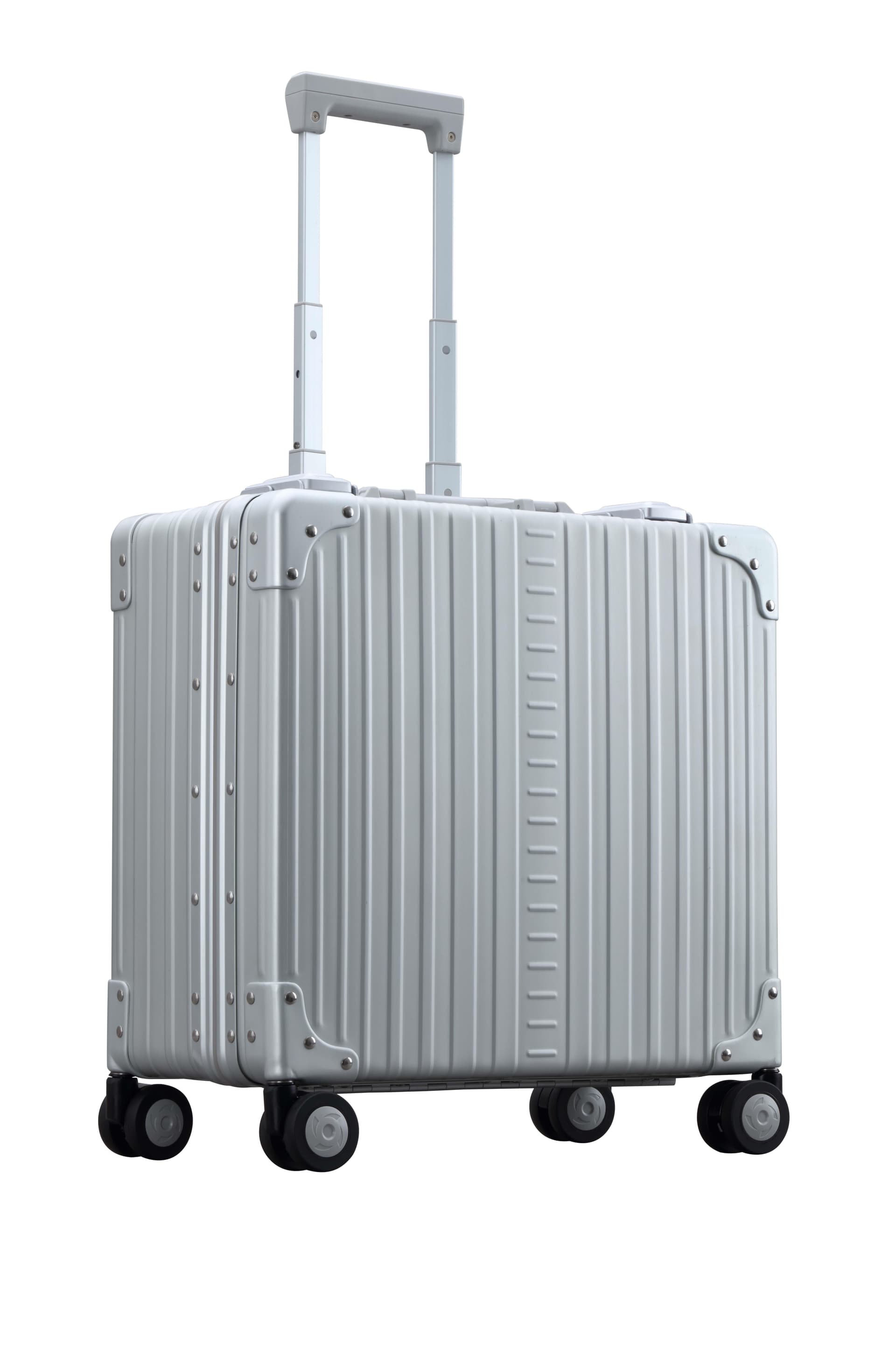 Aleon 17" Deluxe Rolling Wheeled Aluminum Hardside Business Briefcase (Platinum) Silver