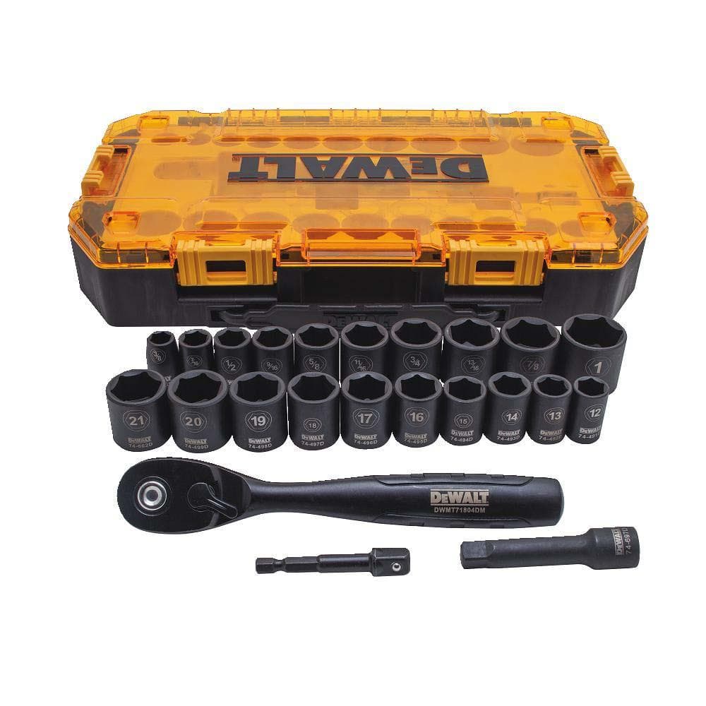 23pc 3/8" Deep Combination Impact Socket Set