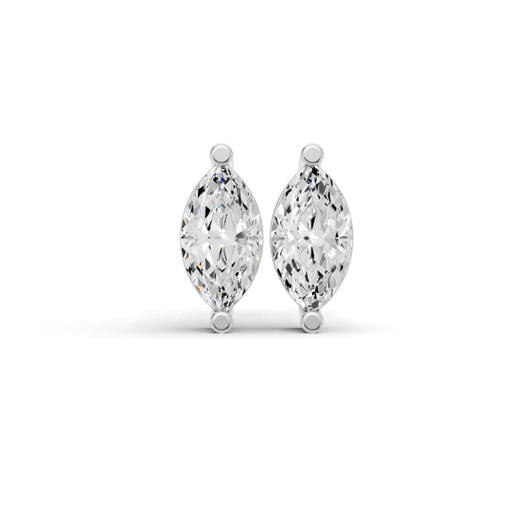 Marquise Lab Diamond Solitaire Earrings Size 0.5 CTW