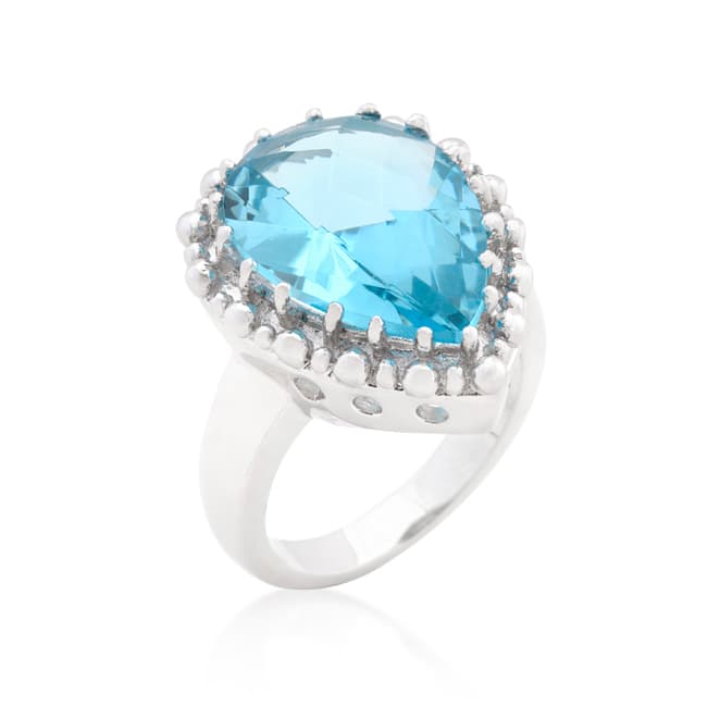 Pear Shaped Blue Topaz Cocktail Ring(5)