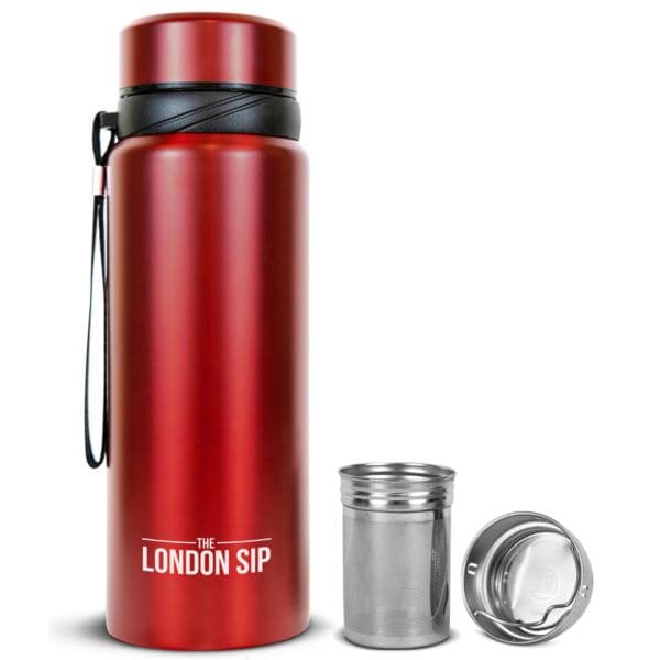 London Sip - 25oz Tea Infuser Bottle, Red
