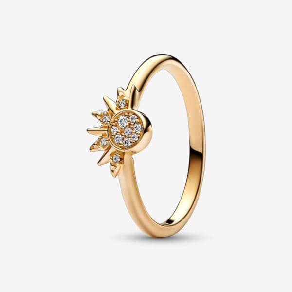 Celestial Sparkling Sun Ring Size 7