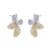 Two Tone Pave Petal Drop Stud Earring