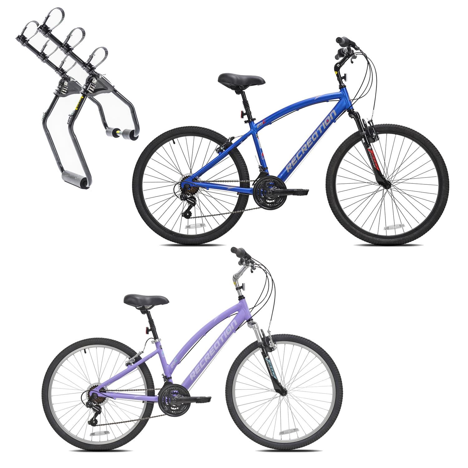 Northway His and Her Comfort Bike plus Sentinel 3 Trunk Mount Bike Rack Package