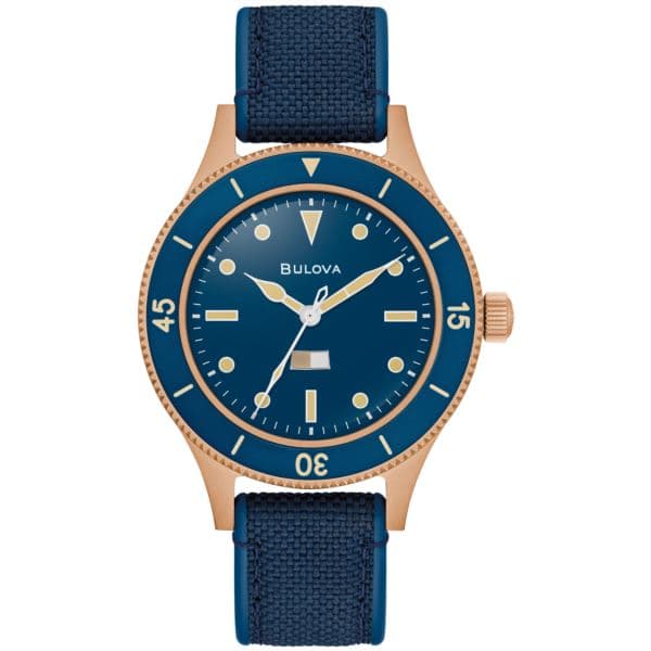 Men's MIL SHIPS Automatic Deep Blue CORDURA + HNBR Strap Watch Deep Blue Dial