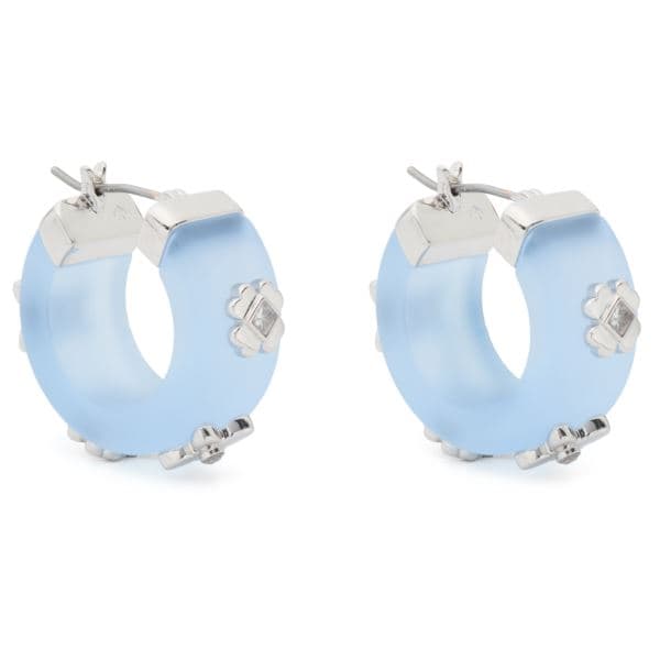 Heritage Bloom Small Hoops - Icy Blue