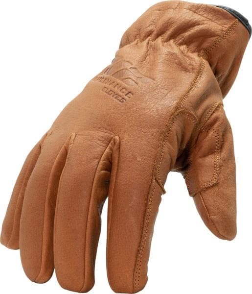 212 Performance Fleece Lined Buffalo Leather Driver Winter Work Gloves: Small