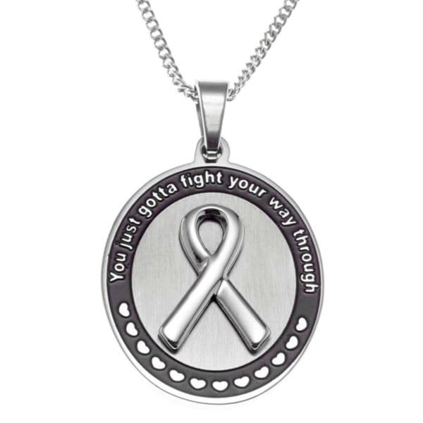 Joyful Sentiments Gotta Fight Oval Pendant Necklace