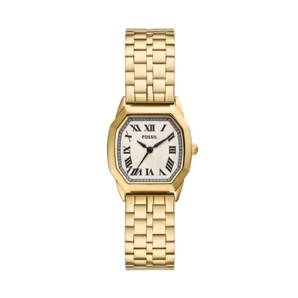 Ladies Harlow Gold-Tone Stainless Steel Octagon Watch Cream Dial