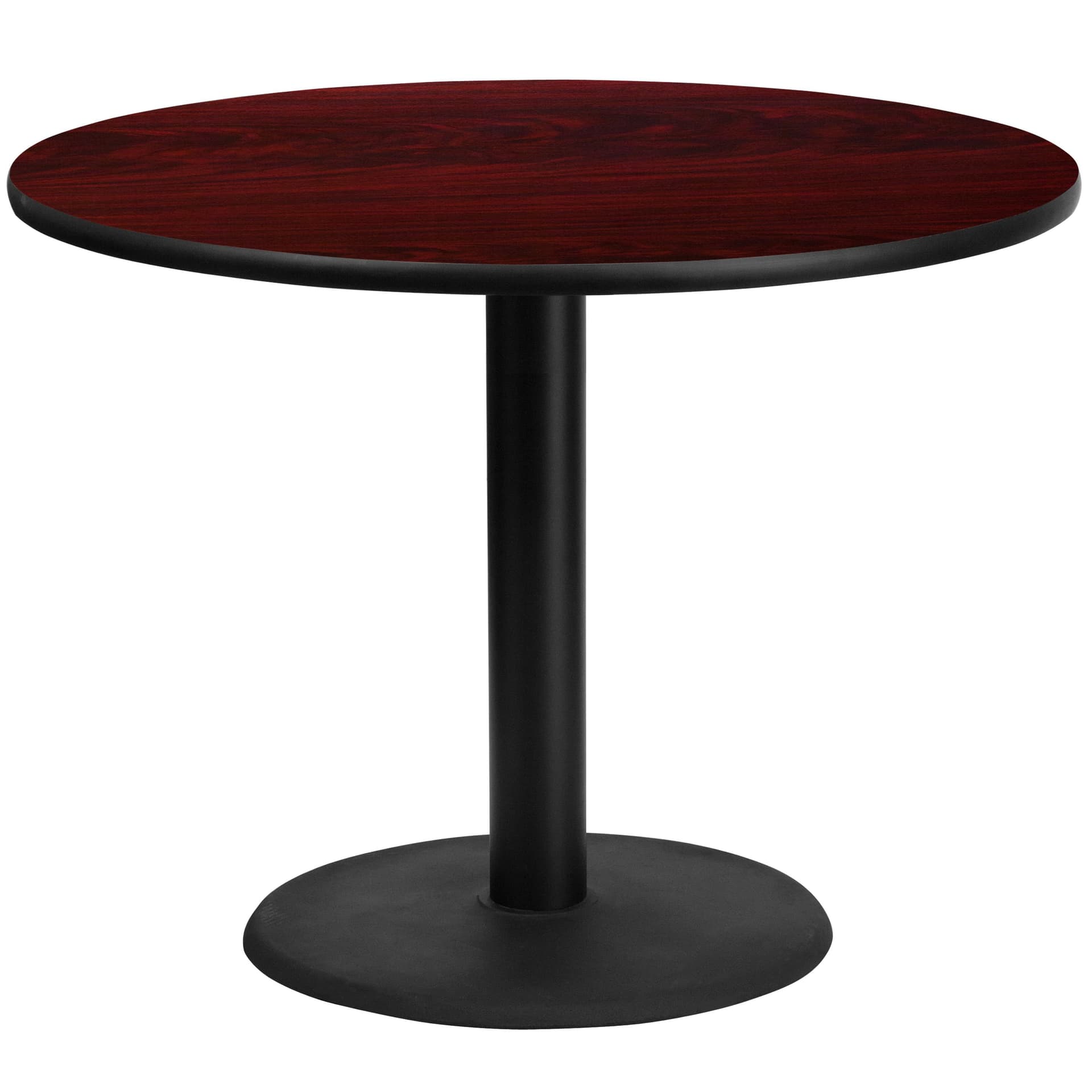 42" Round Mahogany Laminate Table Top with 24" Round Table Height Base