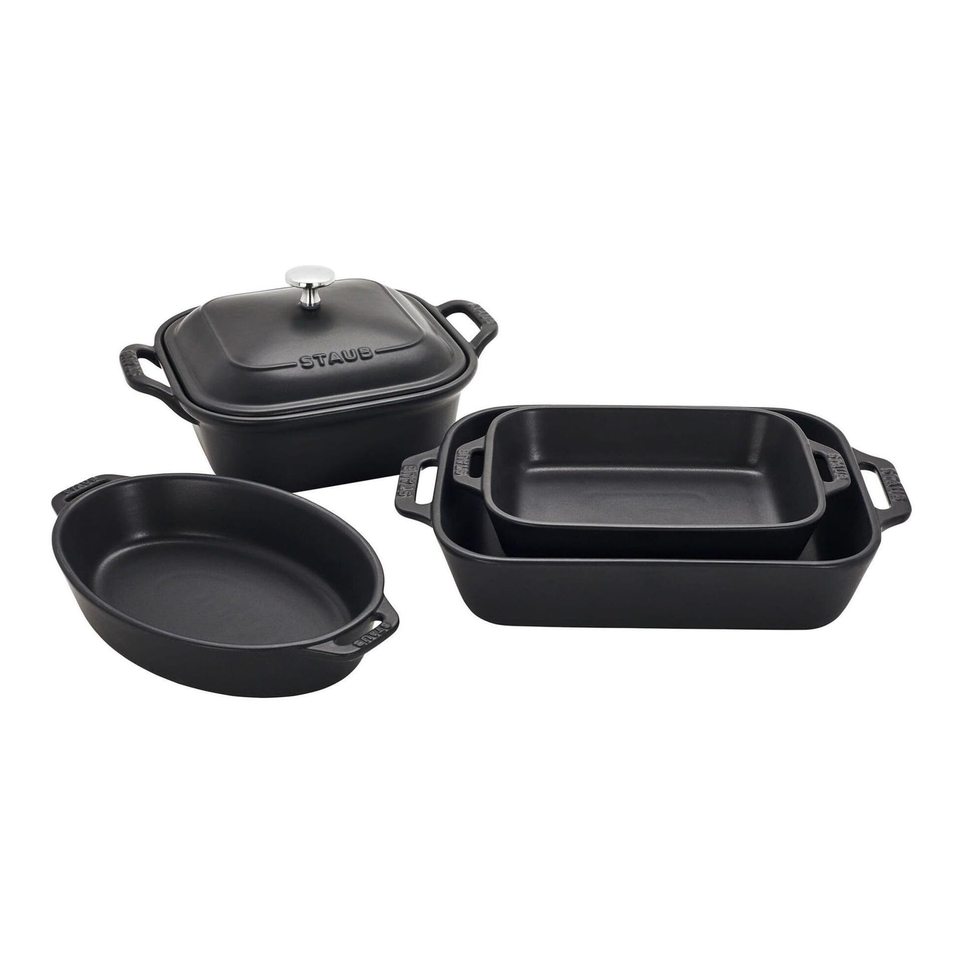 5pc Mixed Baking Dish Set Black