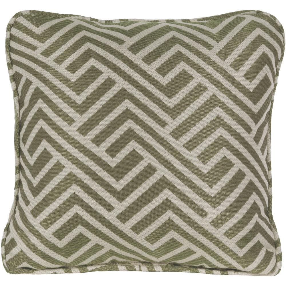 Geo Stripe Indoor/Outdoor Throw Pillow in Cilantro Green