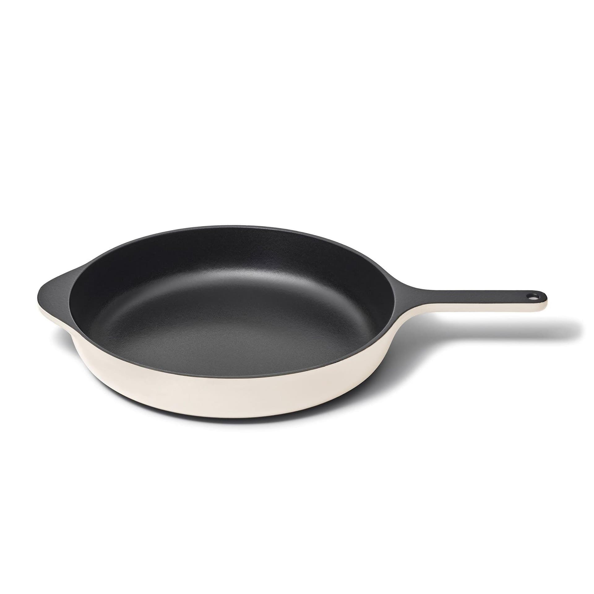 12" Enameled Cast Iron Large Skillet Cream