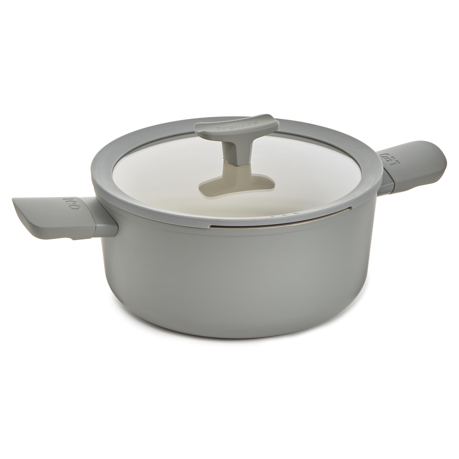 Leo Balance NS Ceramic Stockpot 10", 4.6qt. With Glass Lid, Recycled Aluminum, Moonmist