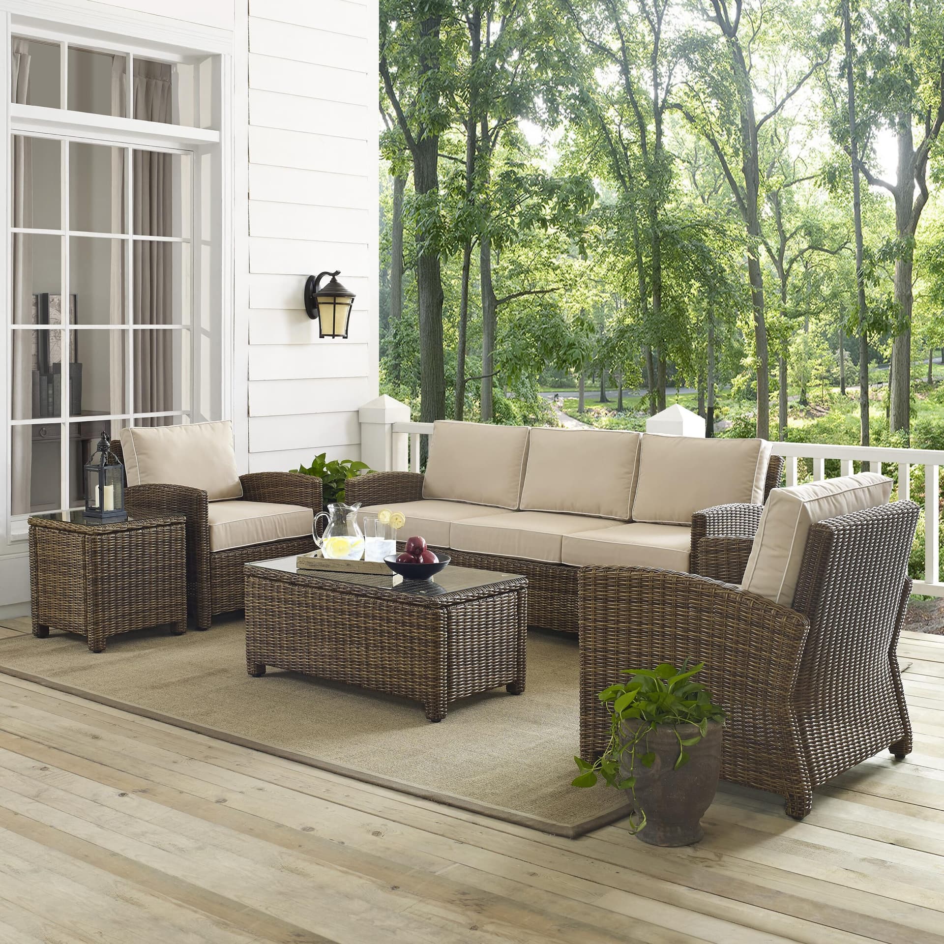 Bradenton 5Pc Wicker Outdoor Sofa Patio Furniture Set