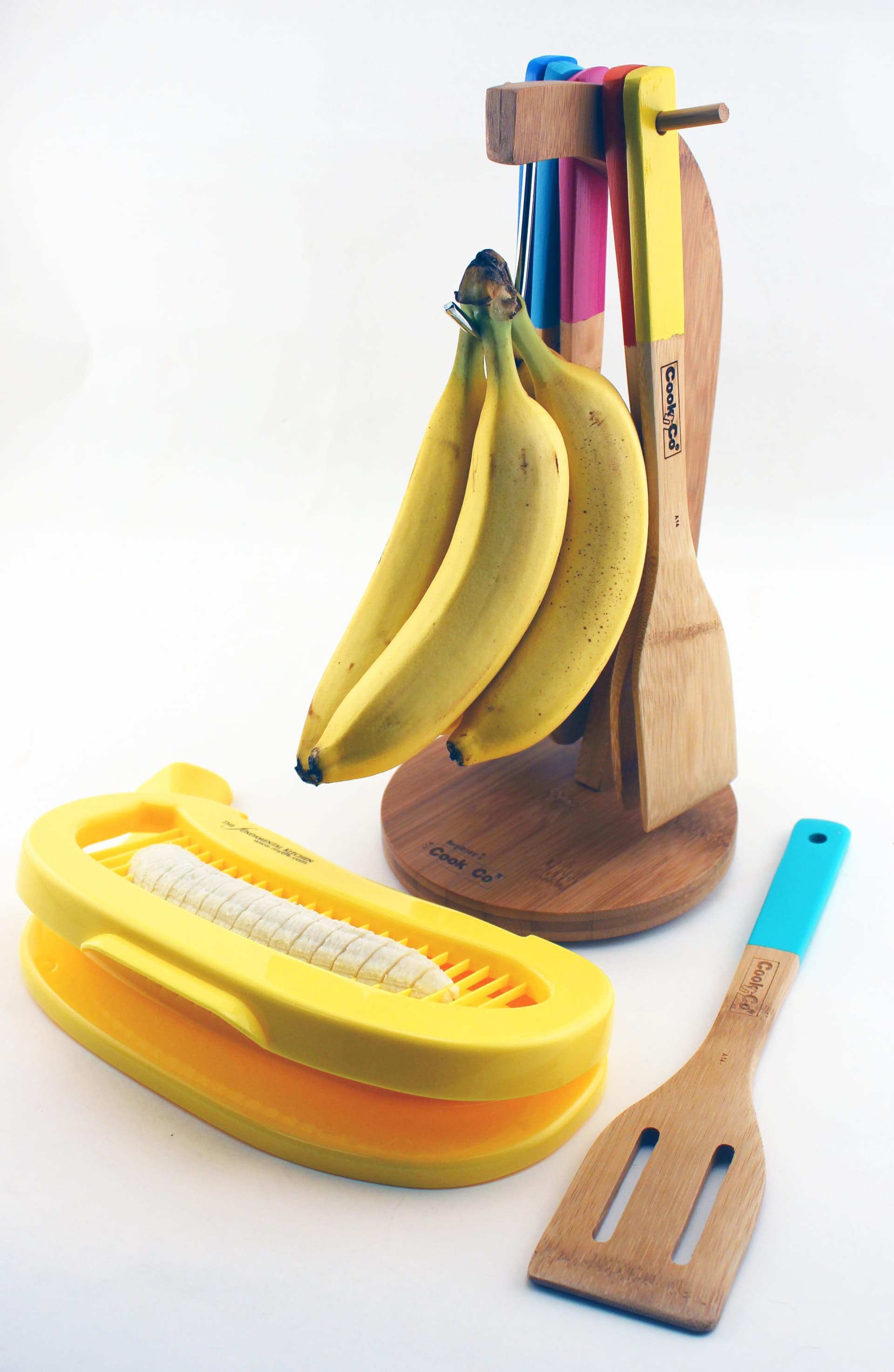 CooknCo Bamboo Banana Hanger and Cutter Set