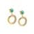 Turquoise CZ Open Circle Drop Earring