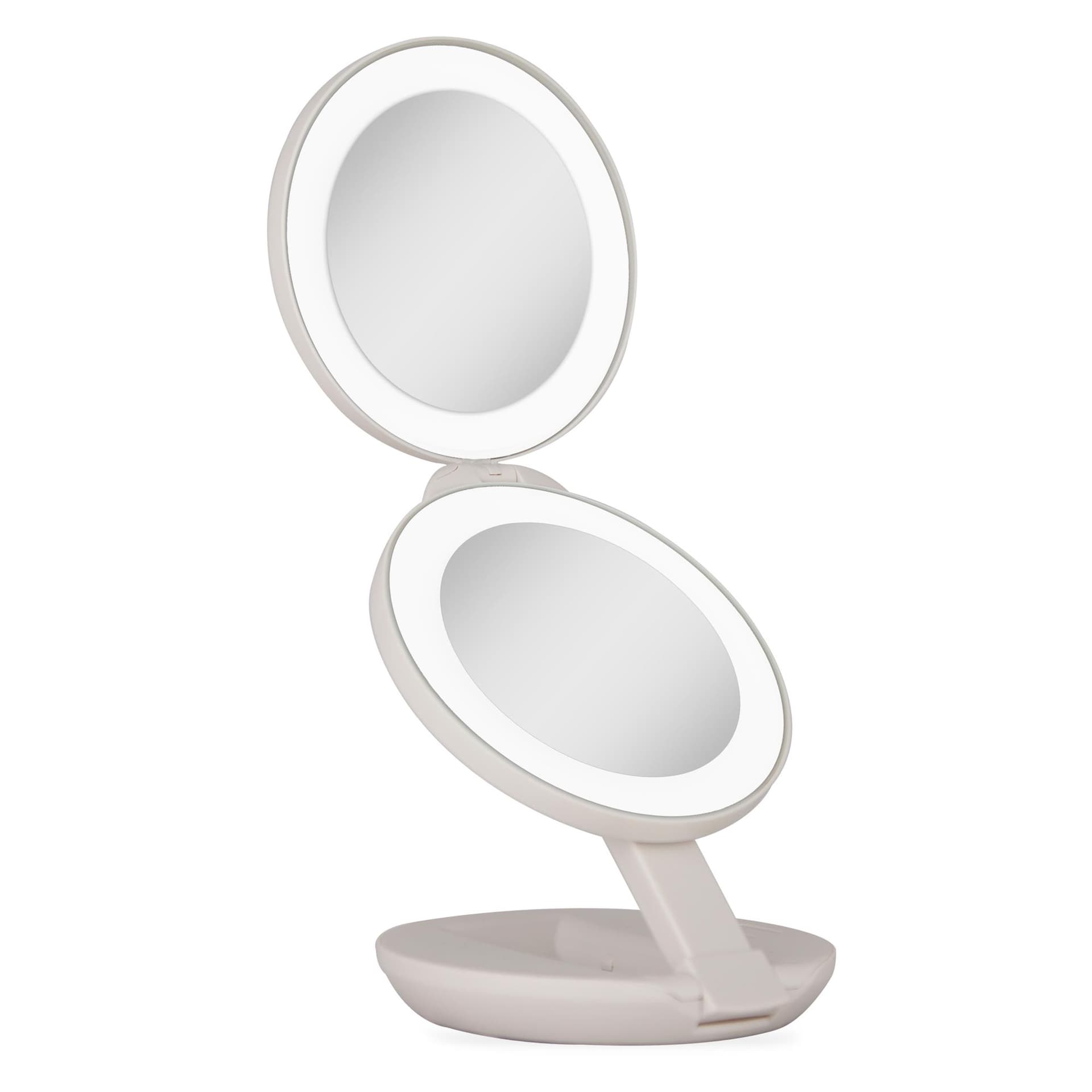 Lighted Travel Mirror with Magnification & Folding-to-Compact