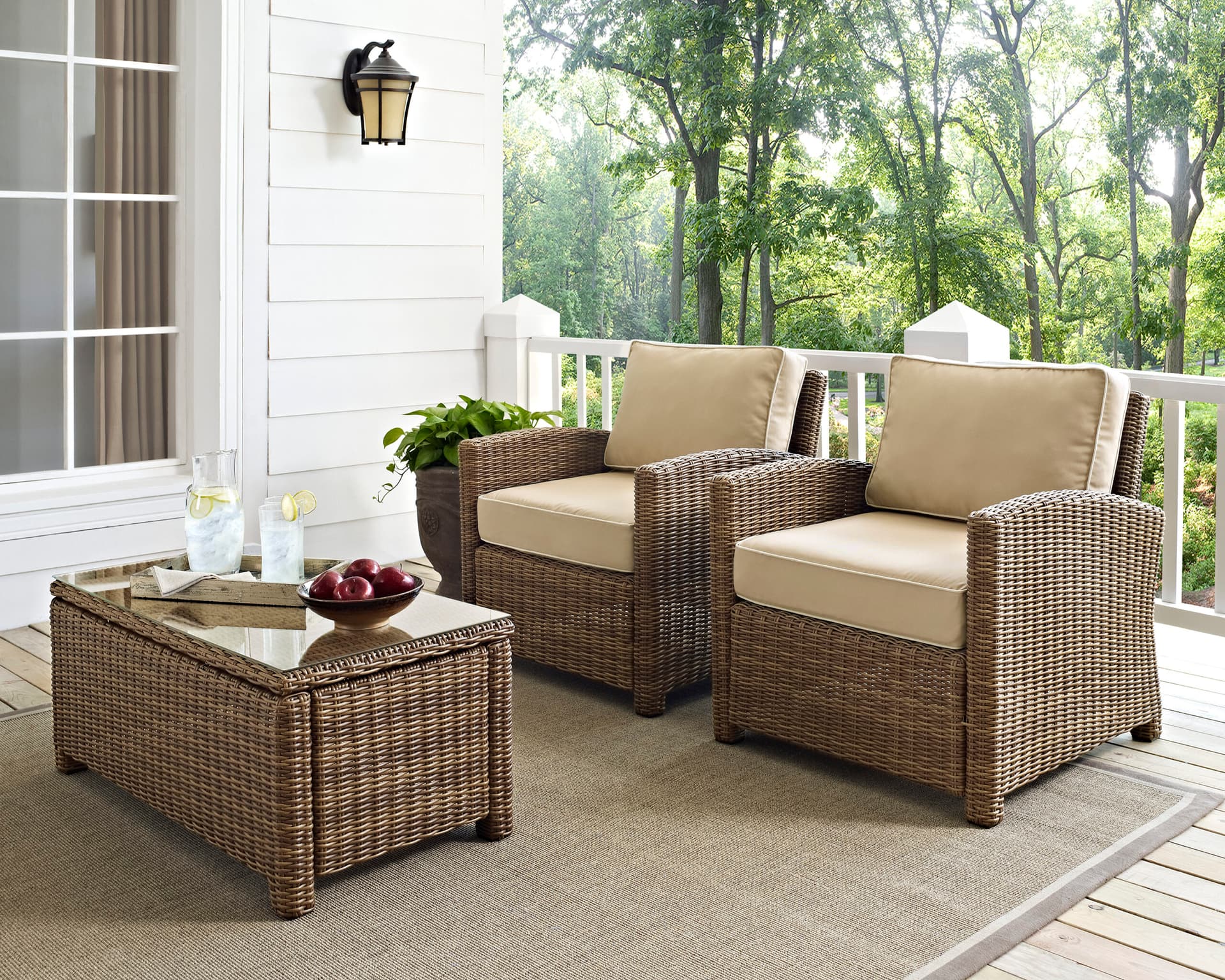 Bradenton 2Pc Wicker Outdoor Chair Set