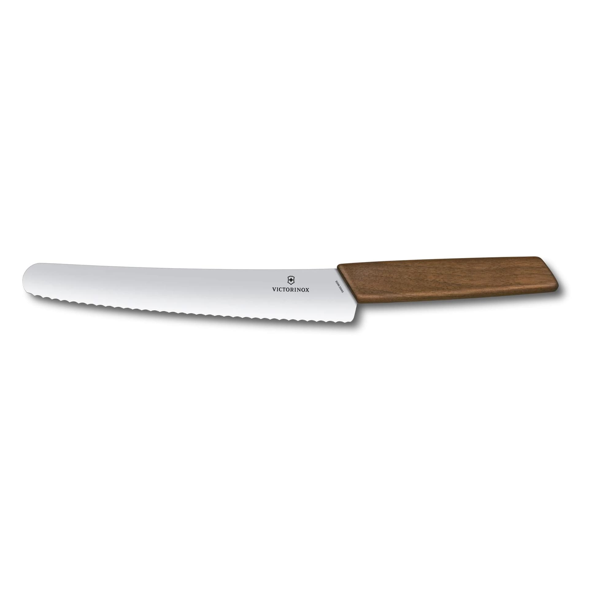 Swiss Modern Wood Bread Knife, 8", Serrated Blade