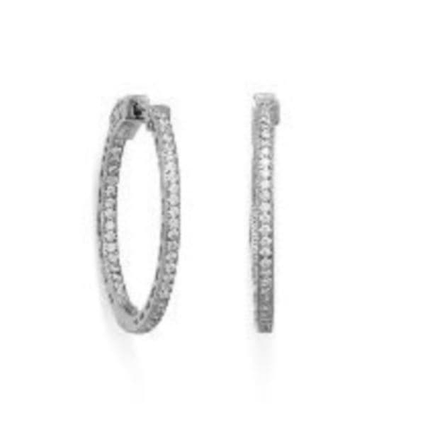 Sterling Silver & Cubic Zirconia Hoops