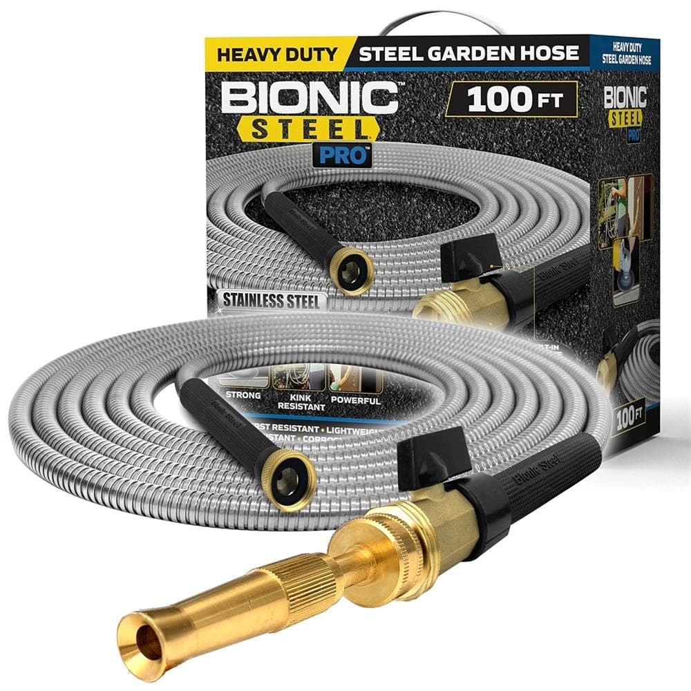 Pro Heavy Duty Steel Garden Hose Size 100ft