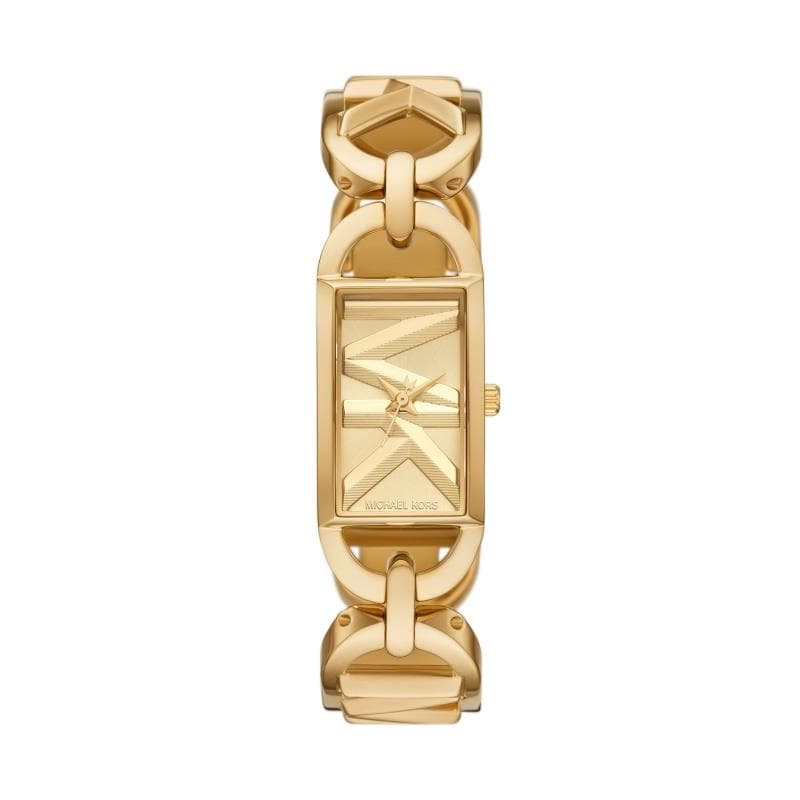Ladies Mini Empire Gold-Tone Stainless Steel Watch Gold Logo Dial