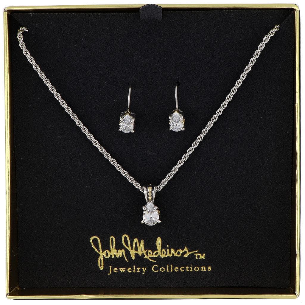 Beijos Pear Prong Necklace K5022-AF05 and F5025-AF00 Set