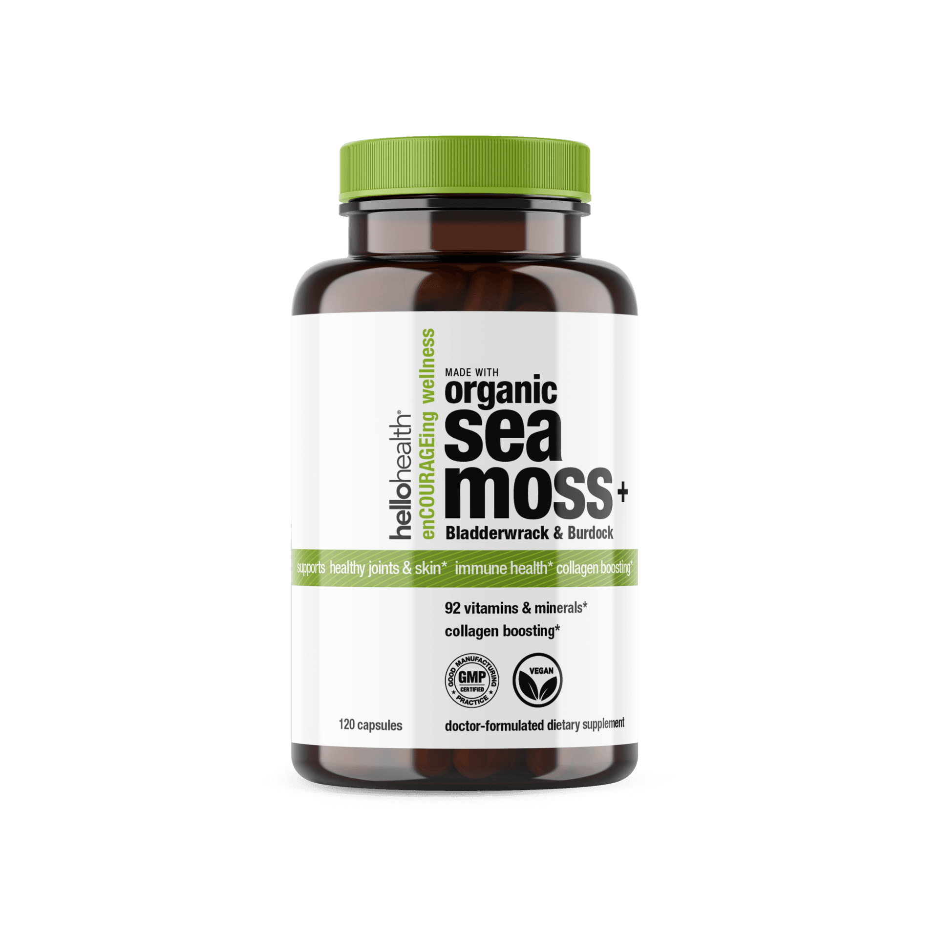 Organic Irish Sea Moss, Organic Bladderwrack, & Organic Burdock capsules