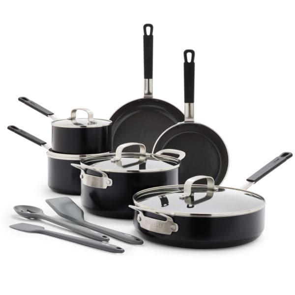 Professional Ceramic Nonstick Aluminum 13pc Cookware Set Black