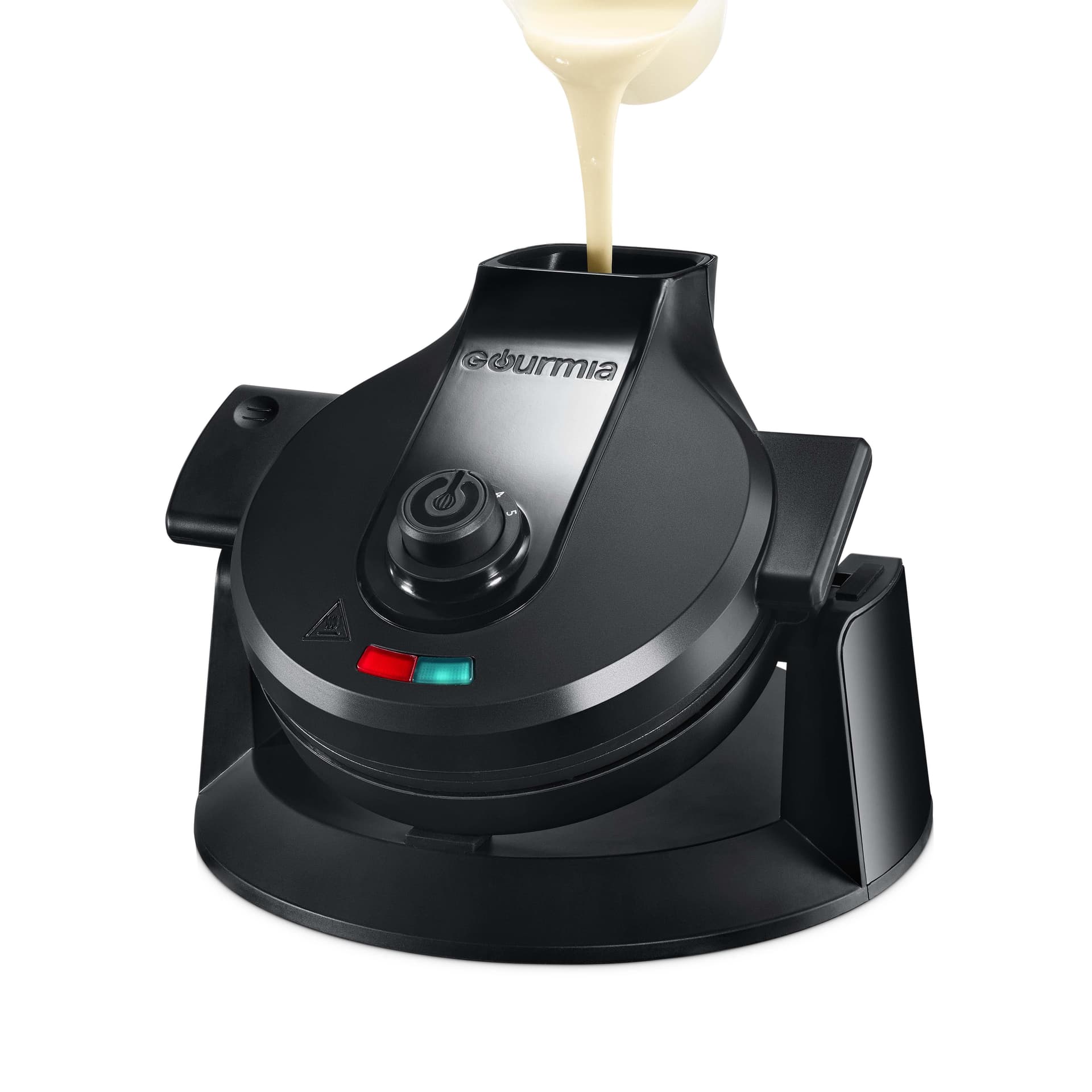 Gourmia Dual Pour Waffle Maker with Easy Pour Spout + Horizontal Pour