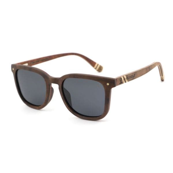 Hawthorne - Burl Walnut, Square Wooden Sunglasses Brown
