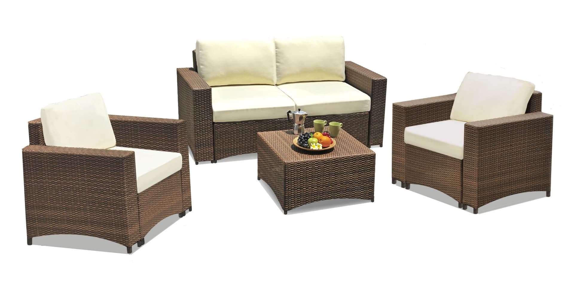 Studio Shine Loveseat w/2 Armchairs & Coffee Table Set